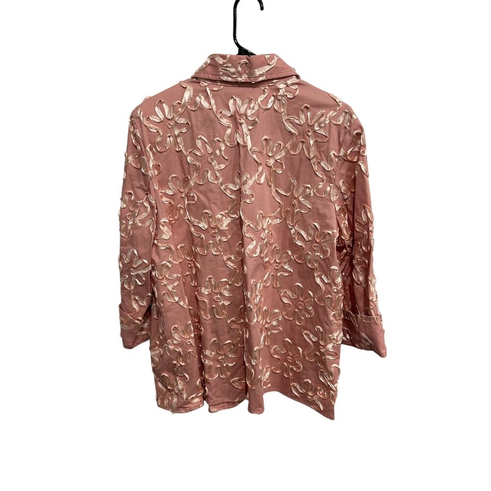 Simonton Says Button Front Blazer Jacket Pink Sz … - image 2